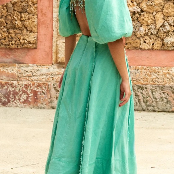 Aje | Dresses | Aje Green Midi Dress | Poshmark